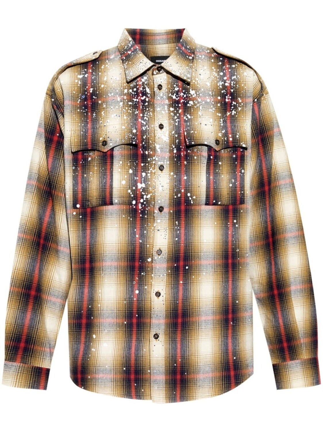 

Dsquared2 рубашка в клетку с пятнами краски DSQUARED2, нейтральный цвет