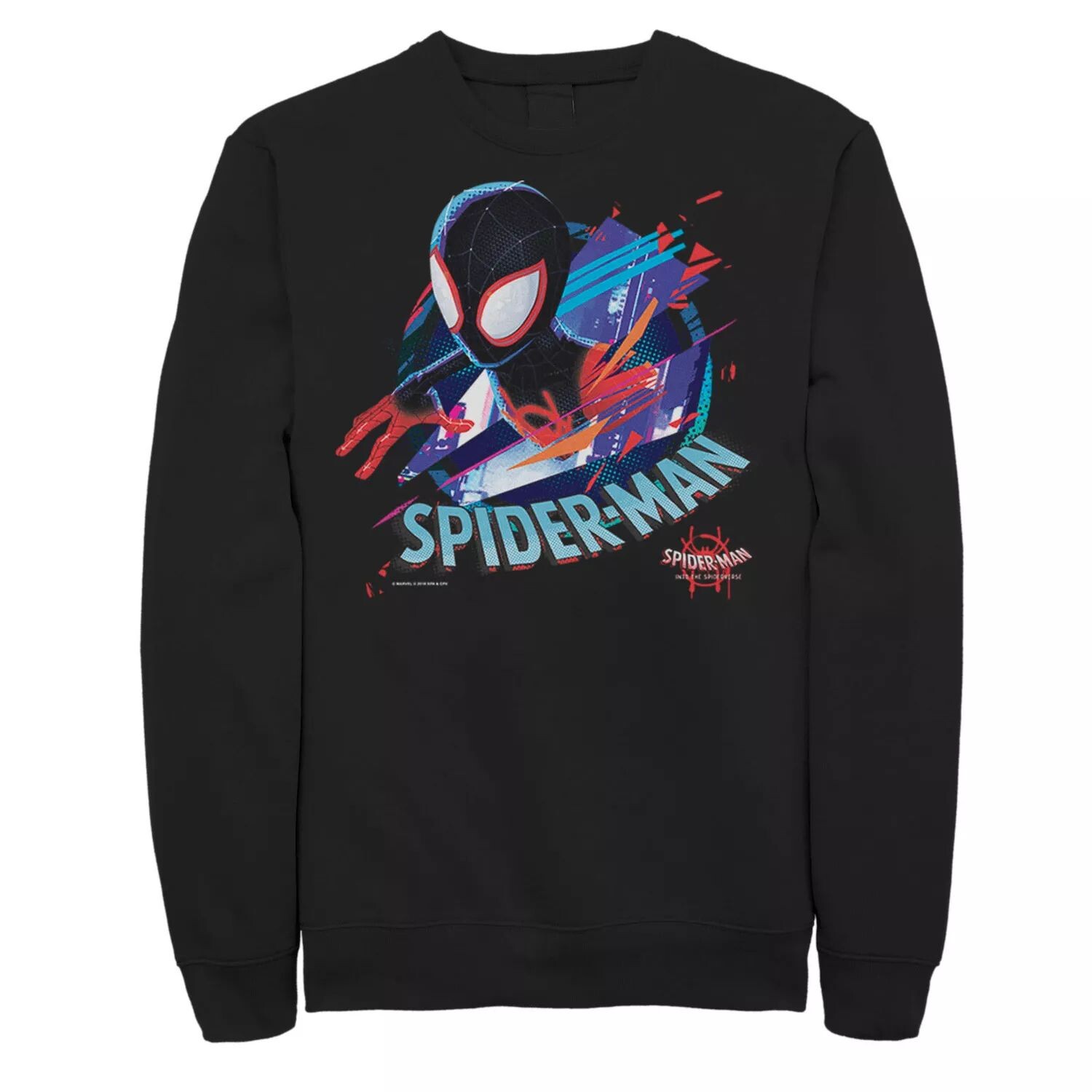 

Мужской флисовый пуловер с неоновым разрезом и рисунком Marvel Spiderverse Spider-Man