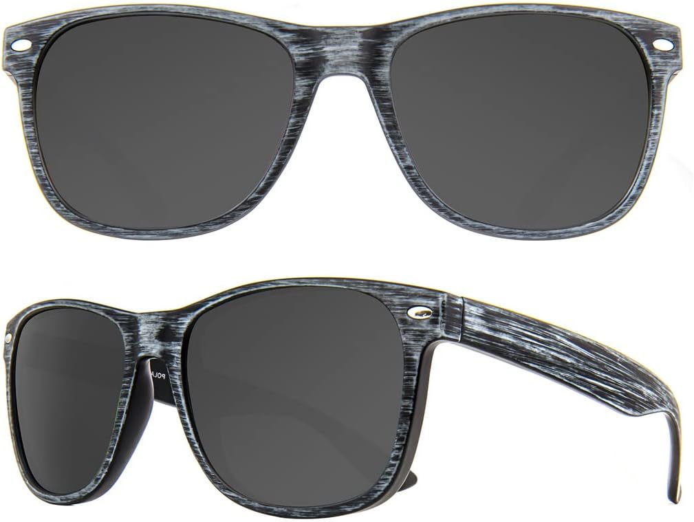 

Поляризованные солнцезащитные очки MAXJULI для мужчин и женщин с большой головой, защита от УФ-излучения UV 400, дизайн под дерево, артикул 8809, B5.gray Wood Grain/Gray (1 Pair)