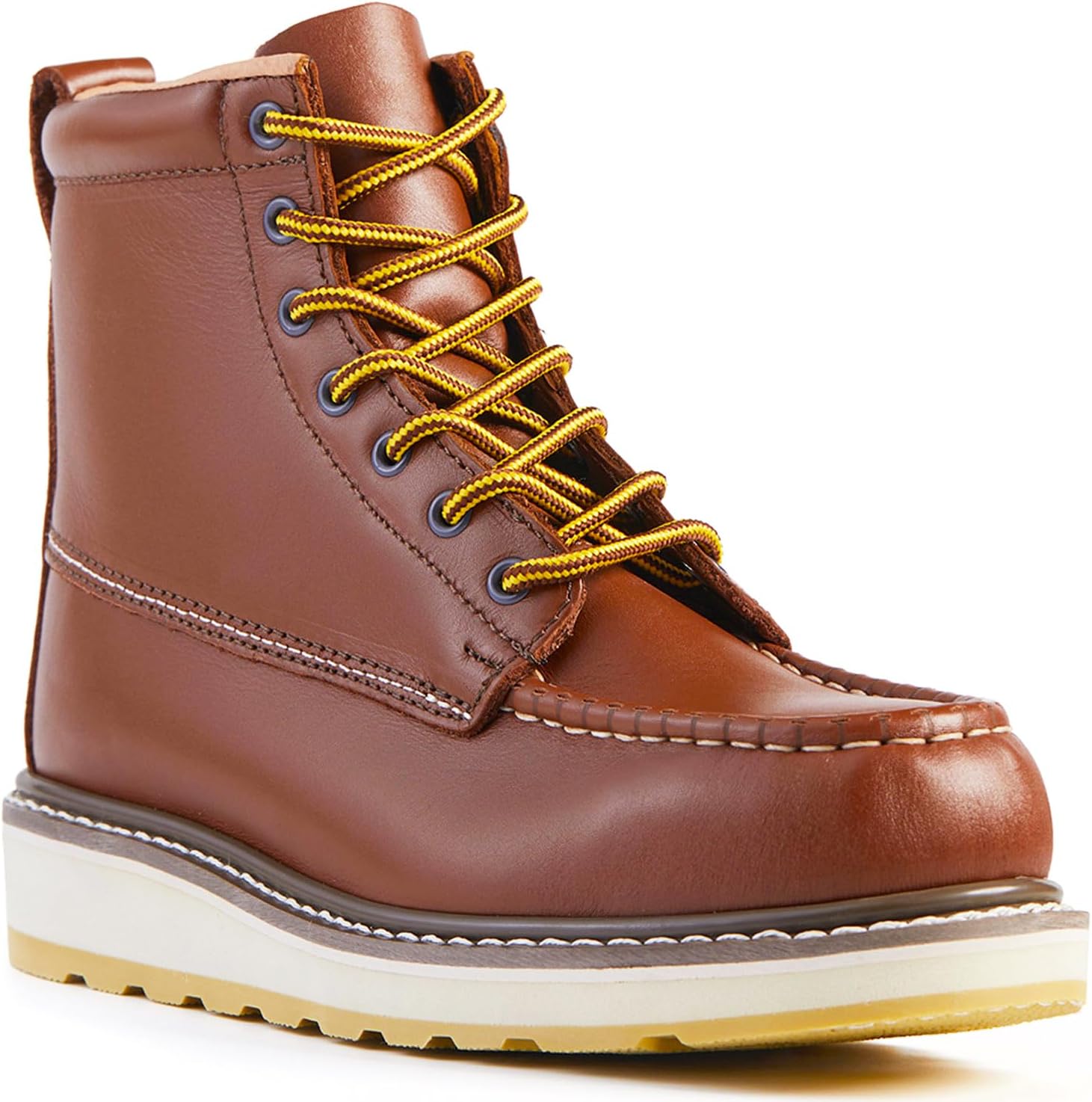 

Мужские ботинки SureTrack 6 с кожаным верхом и стальным носком, для мужчин, Goodyear Welt, масло- и скользкостойкая подошва, клиновидная подошва, носок типа мокасин, ботинки для мужчин, EH D4992 Defencas, стальной