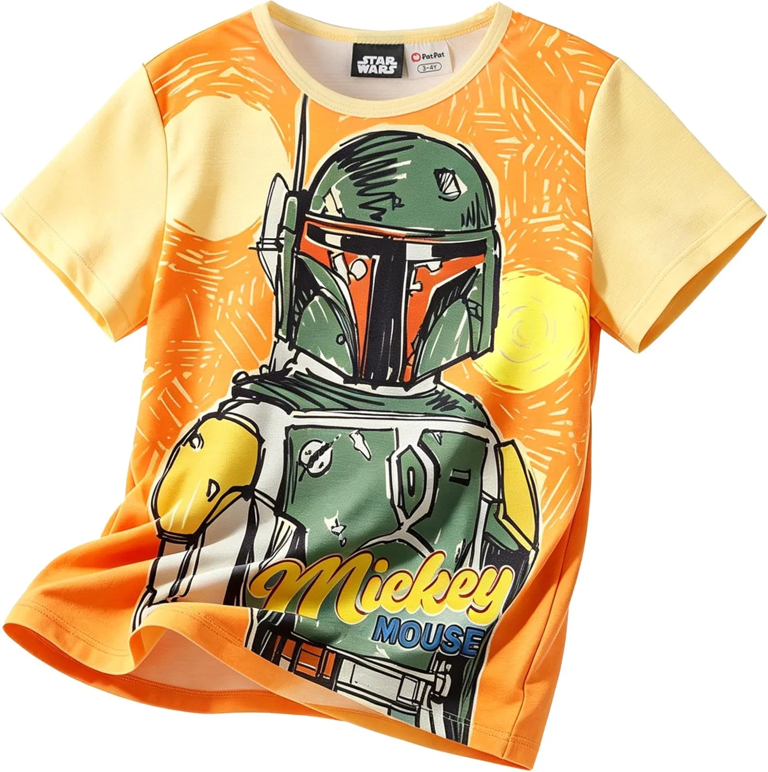 Футболка детская с принтом Star Wars Boba Fett, Disney, 2-9 лет, Star Wars Boba Fett