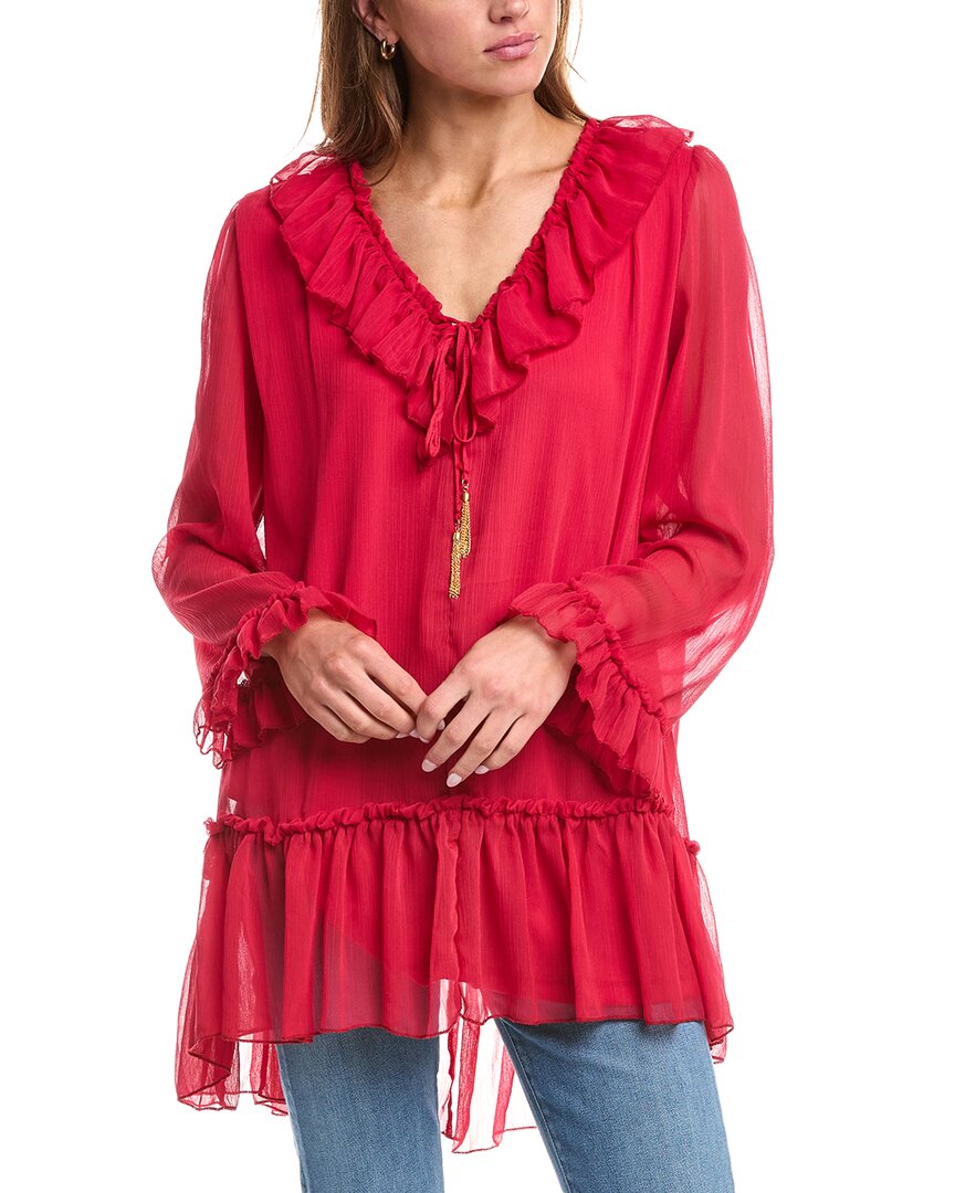 

REVERIEE Блузка с рюшами, красный