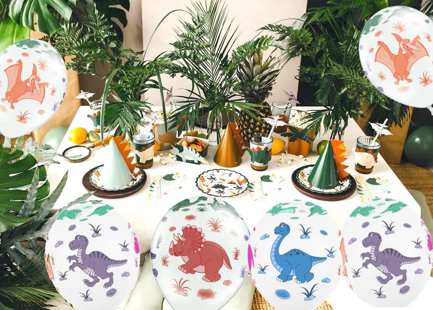 Набор из 6 закусочных коробочек Dino Dinosaur для попкорна и закусок, картонные, для вечеринки Libetui — фото 3