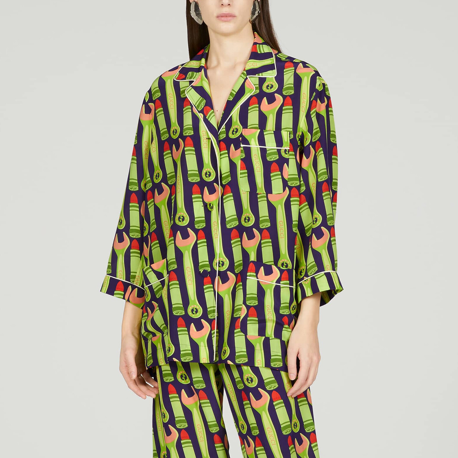 Рубашка женская зеленая Gucci — фото 2