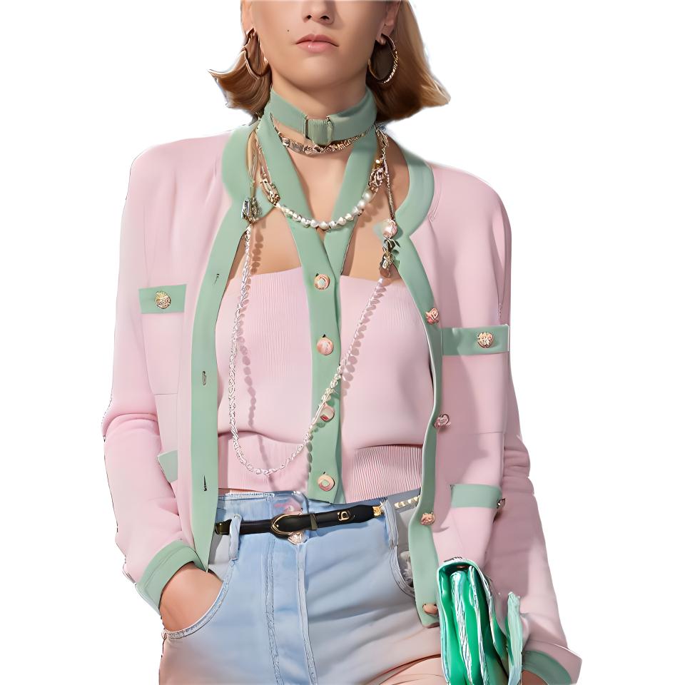 

SS24 Кашемировый свитер женский CHANEL, светло-розовый