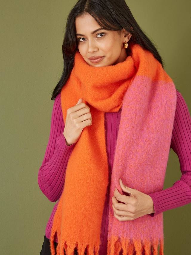 

Шарф с цветными блоками Yumi, Pink