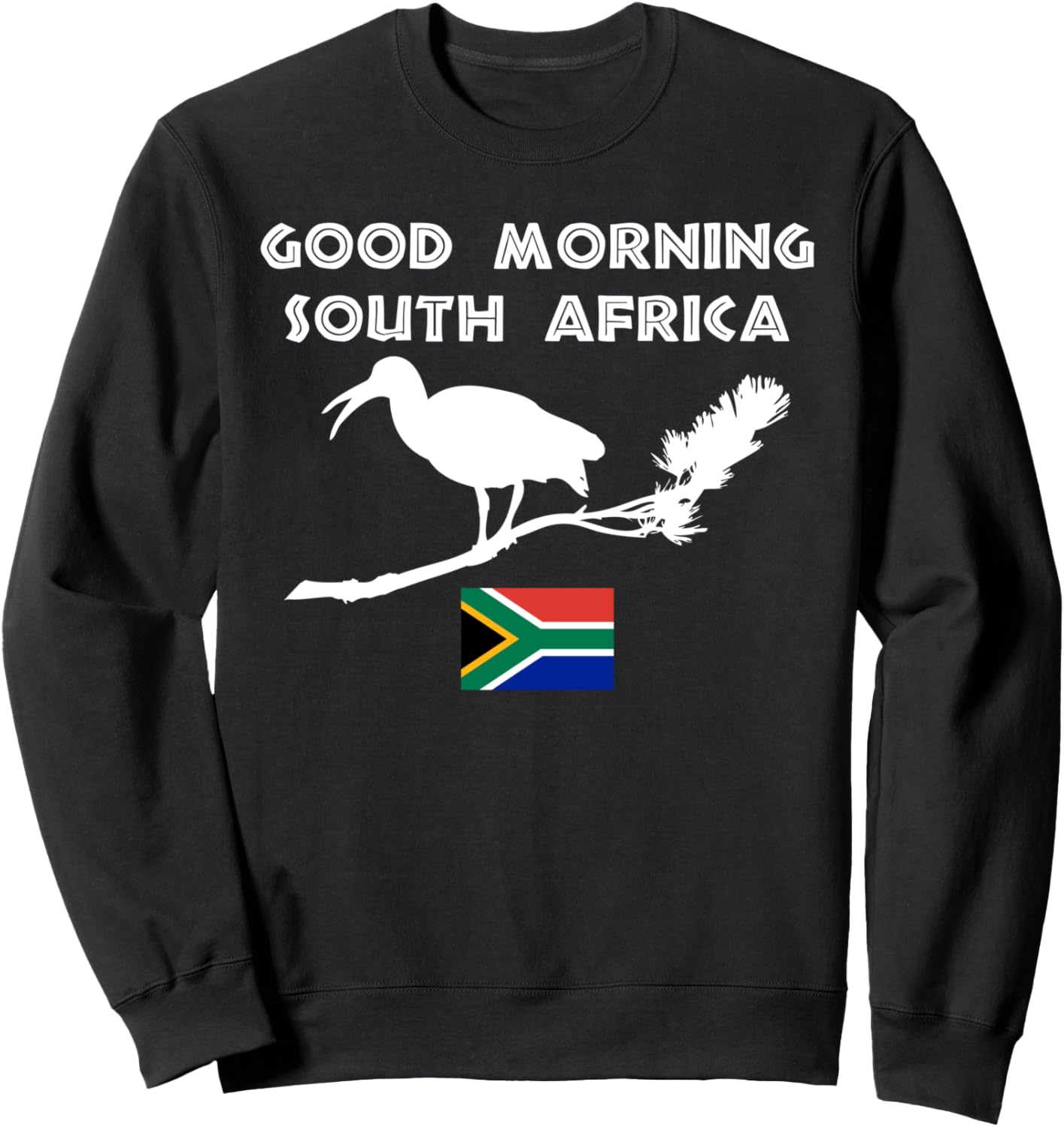 

Южноафриканская толстовка с забавным сигналом тревоги Hadada Ibis South African Flag, черный