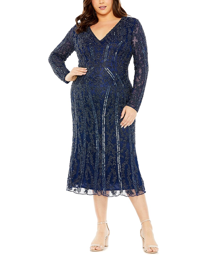 

Mac Duggal Расширенное платье чайной длины, черный