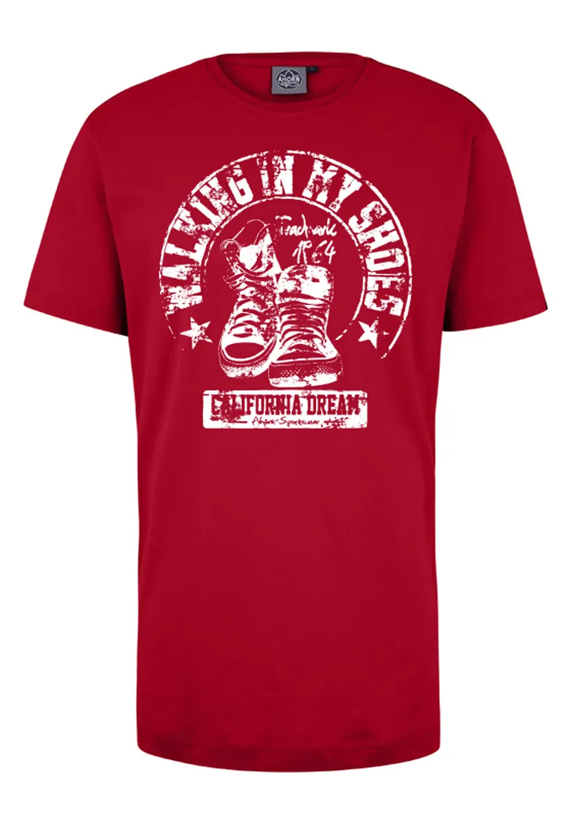 

Футболка AHORN SPORTSWEAR "WALKING_WHITE", с модным принтом, красный