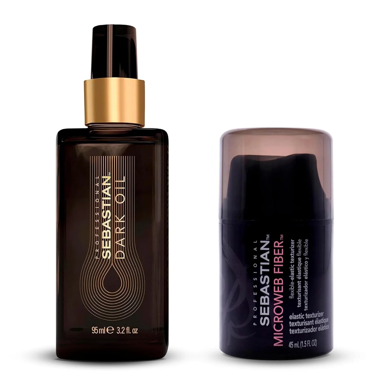 Sebastian Professional Sleek & Slick Cocktail Set темное масло для укладки волос легкой текстуры, 90 мл + Sebastian Microweb Fiber гибкий эластичный текстюрайзер, 42 мл