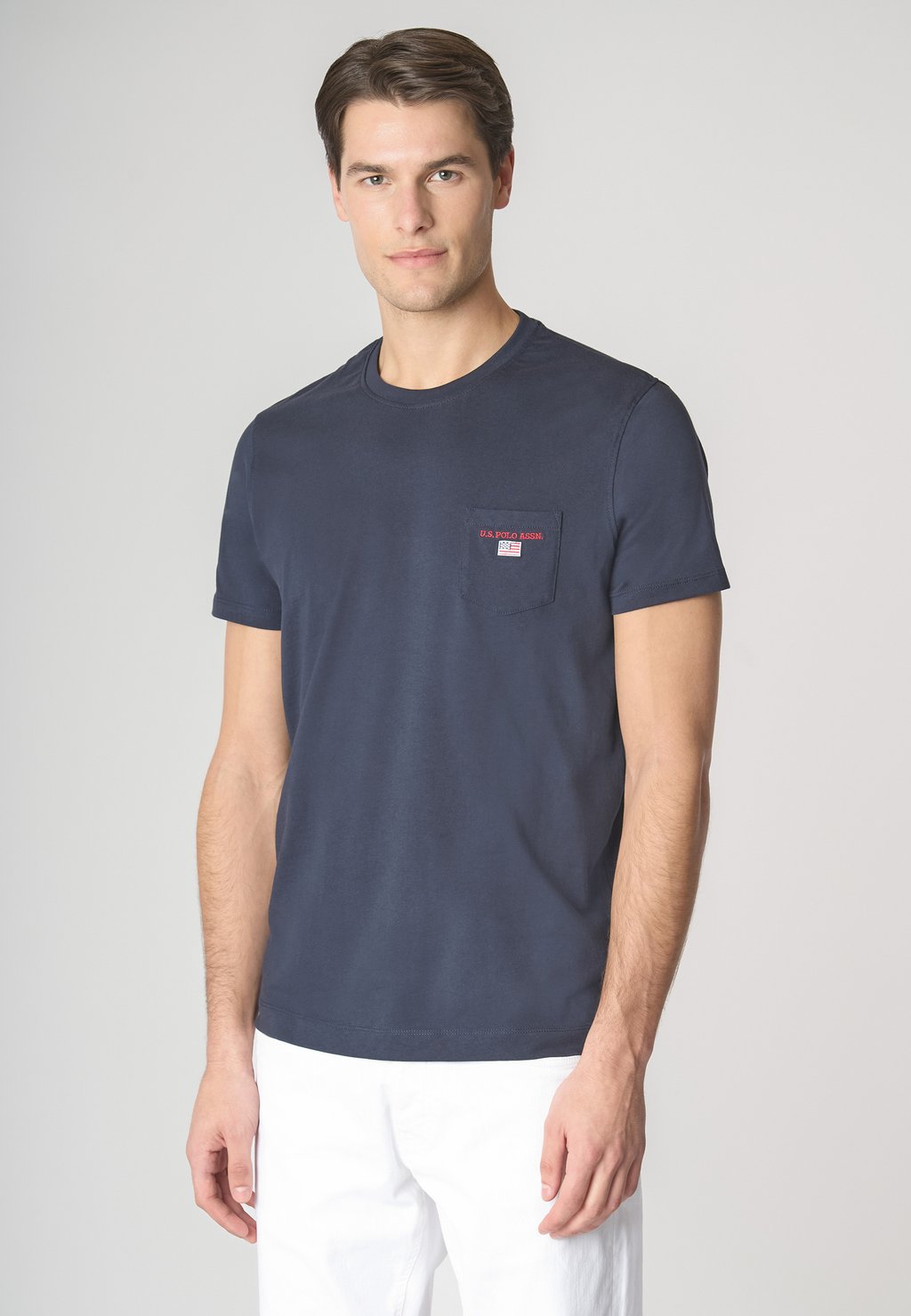

Базовая футболка A MANICHE CORTE IN CON TASCHINO SUL PETTO U.S. Polo Assn., синий