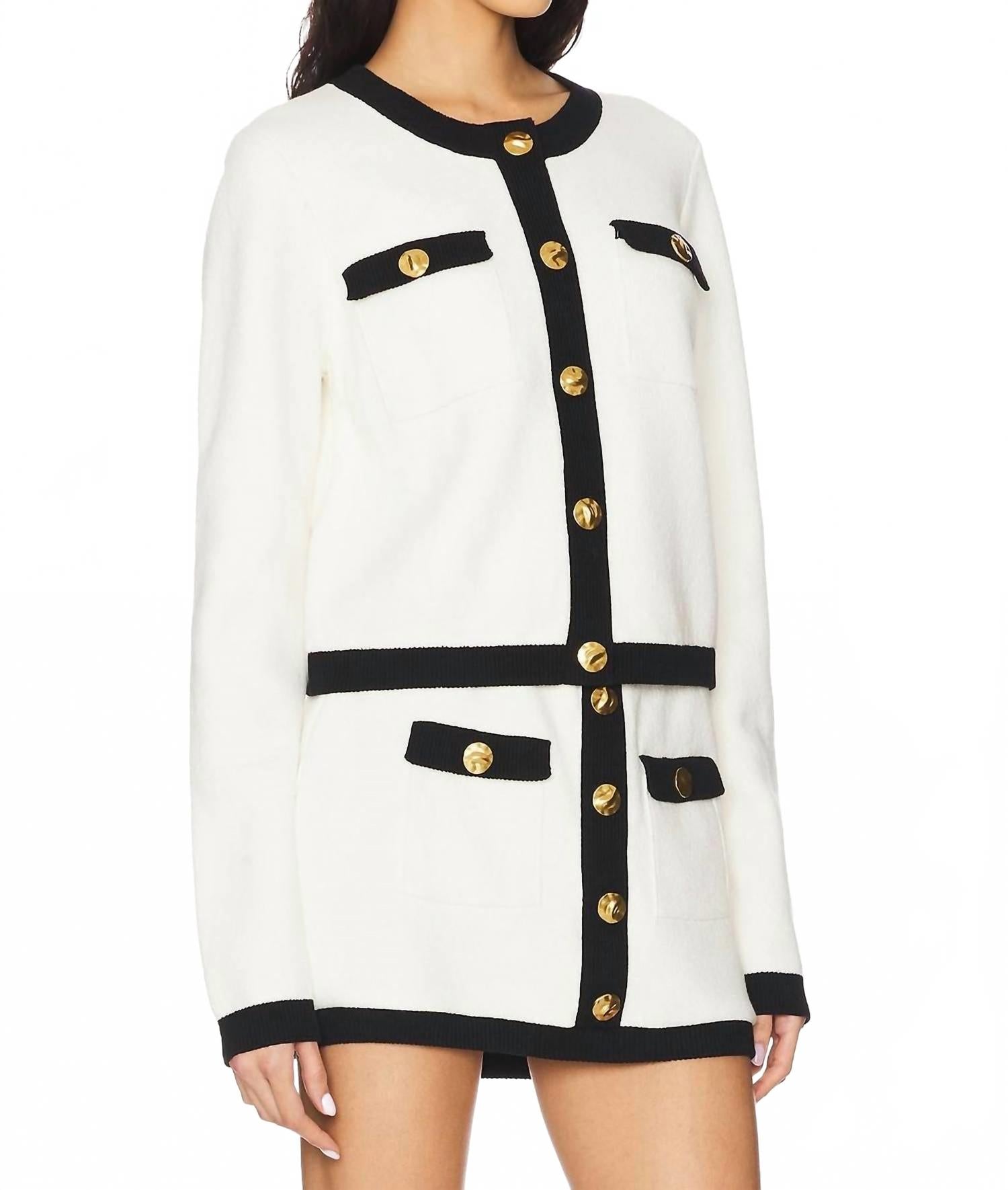 

Kit Cardigan In Cream & Black Show Me Your Mumu