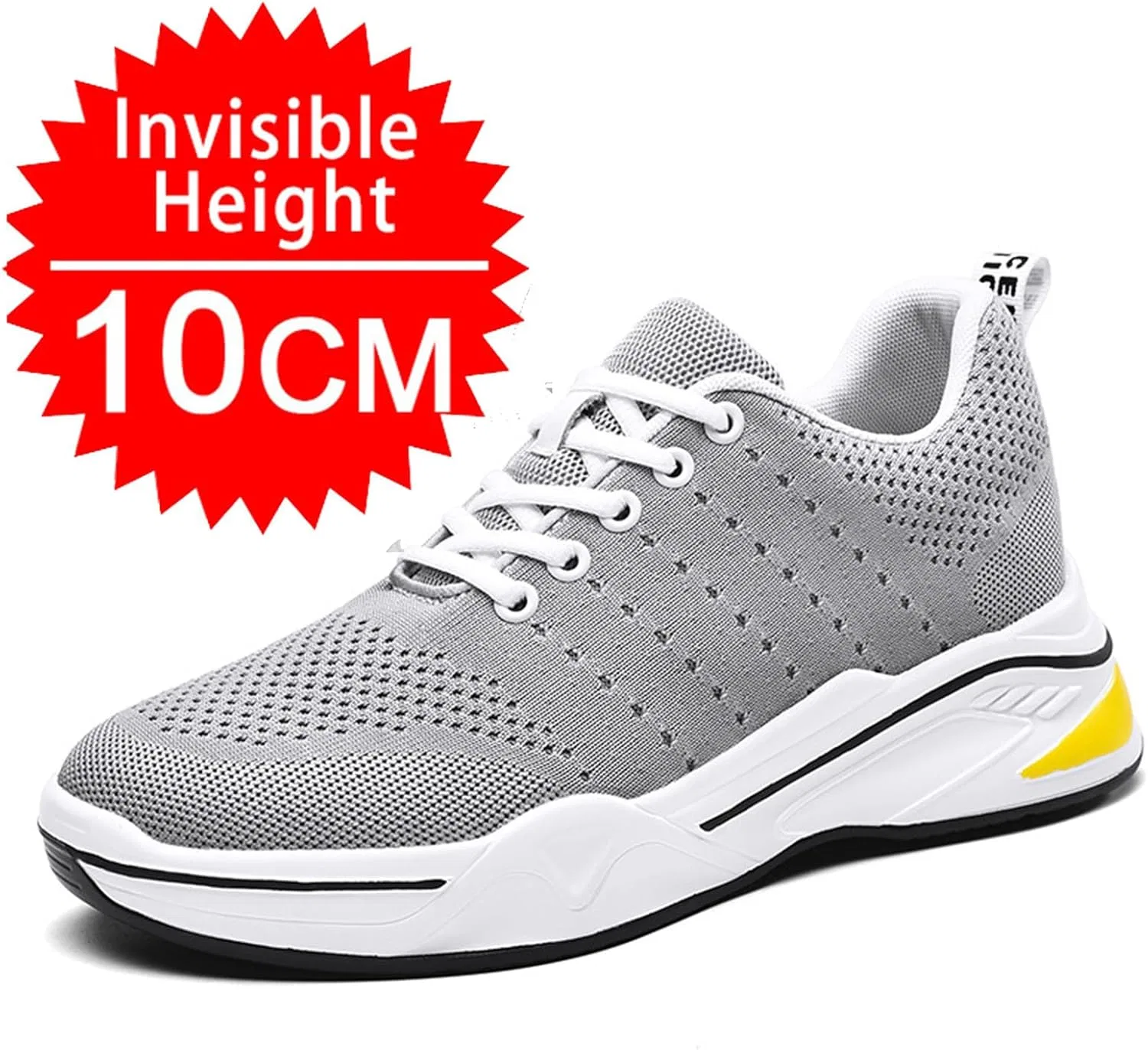 Кроссовки 2026 Schuhe Herren mit Erhöhungen fr Herren, 6/8/10 cm, Unisex, höhenverstellbar, lässige Mesh-Schuhe Erhöhungen, rutschfeste, atmungsaktive Turnschuhe Schnrschuhe (2) Generic, Grau — фото 4
