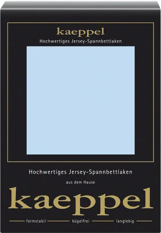 

Простыня Kaeppel Single Jersey Mako Elastane, изготовлена ​​из 97 % хлопка и 3 % эластана 140-160х200 см, 1 шт., светло-синий