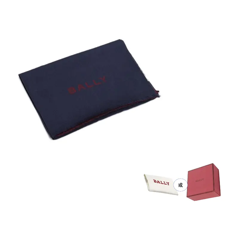 

BALLY Шерстяной вязаный шарф мужской тёмно-синий с красным, Dark Blue/Red