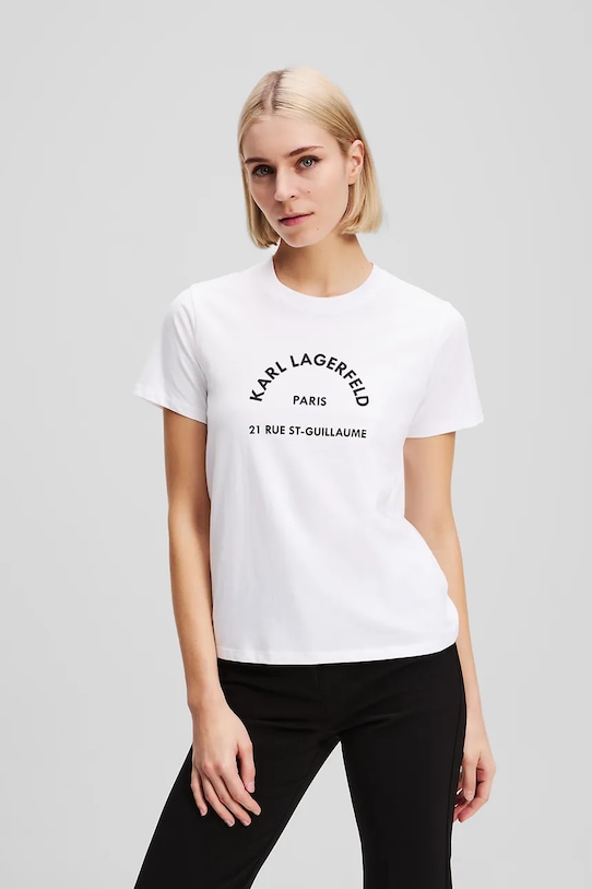 

Хлопковая футболка Karl Lagerfeld, белый