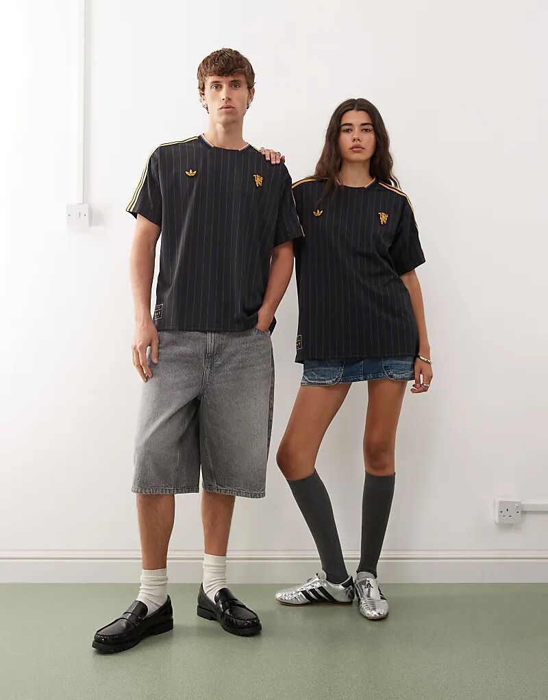 Футболка Adidas Manchester United в черно-желтом цвете — фото 2