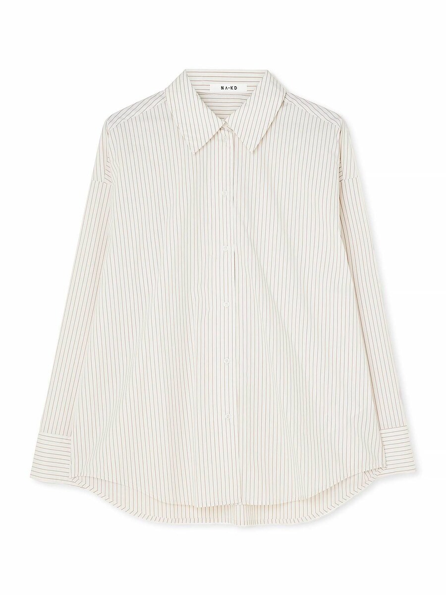 

Длинная блузка NA-KD Blouse, цвет olive/white