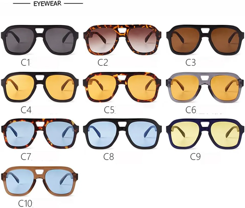 

Солнцезащитные очки с двойной перемычкой для мужчин и женщин с линзами UV400, предназначенные для вождения, езды на велосипеде и активного отдыха UYPTK, C8