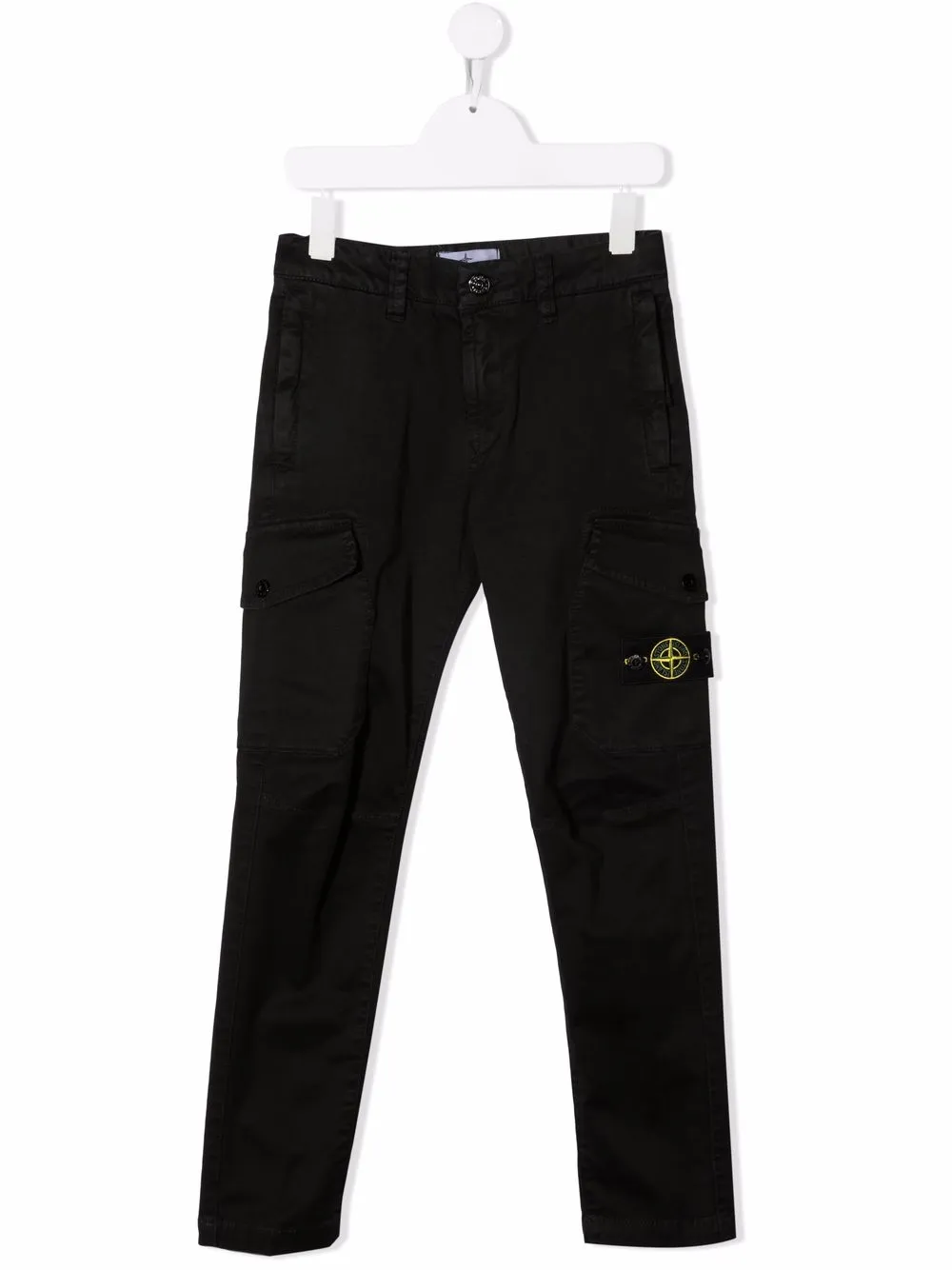 

Брюки карго с нашивкой-логотипом Stone Island Junior, черный