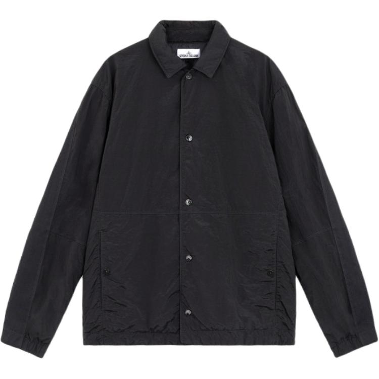 STONE ISLAND Мужская черная куртка из серии металл нейлон, Black — фото 3