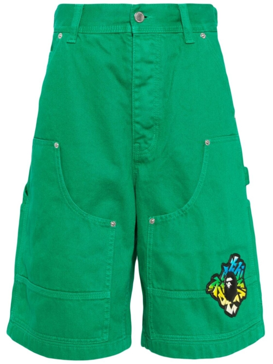 

Джинсовые шорты с логотипом A BATHING APE, зеленый