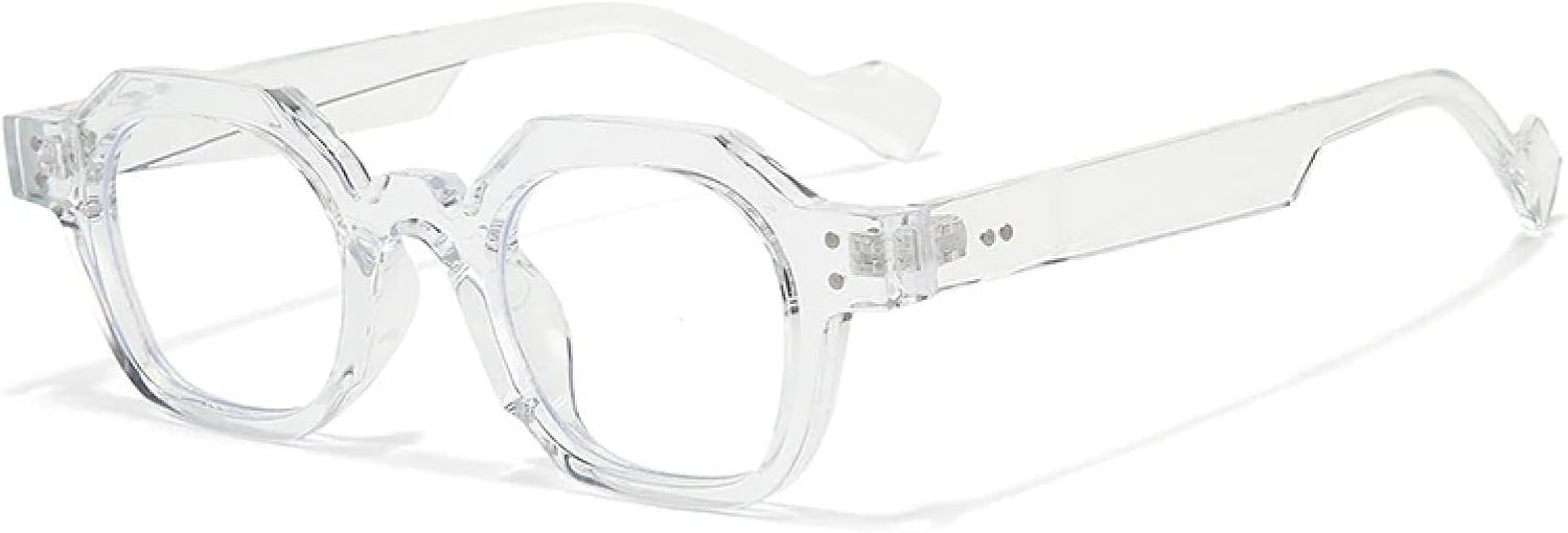 

Ретро-солнцезащитные очки Polygon Small для женщин с защитой от УФ-излучения UV400, в стиле панк, с декоративными заклепками, для мужчин – прозрачная оправа HHZZYVY, Transparent Clear