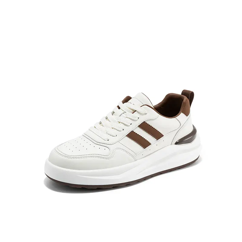 

KANGLONG Дышащие амортизирующие износостойкие легкие низкие скейтбордские кроссовки для мужчин с эффектом увеличения роста коричнево-белые, цвет Brown White[Breathable]