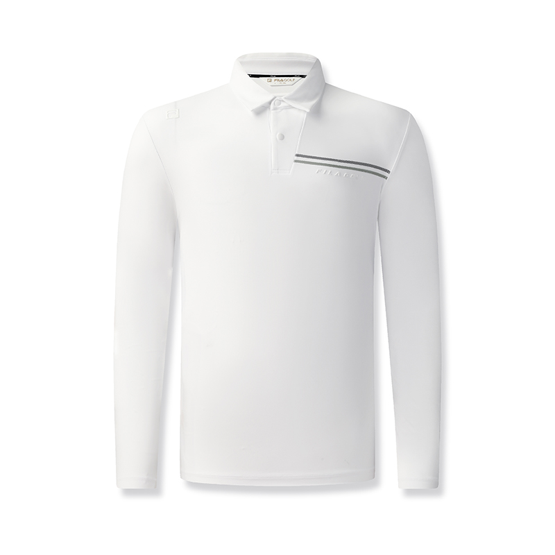 

FILA Golf Series вязаная ткань длинный рукав поло мужская jade white, Белый, FILA Golf Series вязаная ткань длинный рукав поло мужская jade white