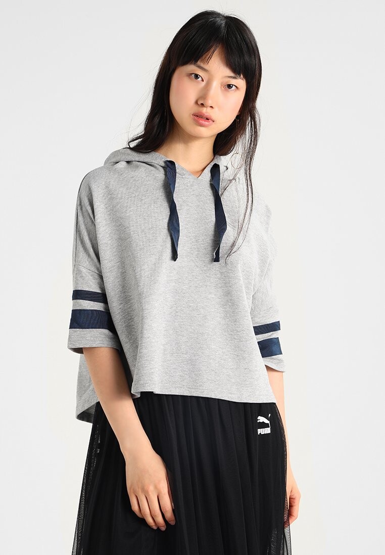 

Толстовка Urban Classics LADIES TAPED SHORT SLEEVE HOODY, цвет grey/navy