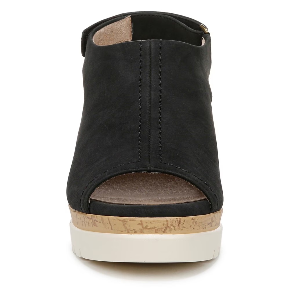 Босоножки на танкетке Giselle Soul Naturalizer, black faux nubuck — фото 3