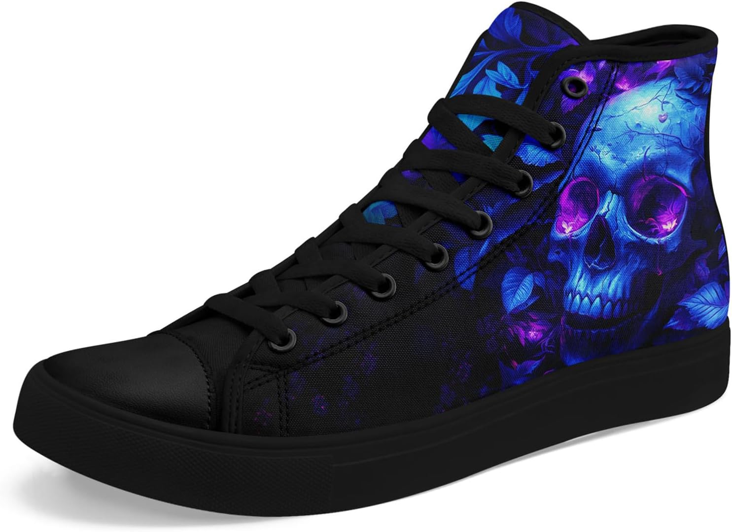 

Модные готические кроссовки на высокой подошве с черепом для мужчин и женщин, легкие, повседневные, удобные, дышащие, летние стильные плоские кеды Awsole, черный/фиолетовый