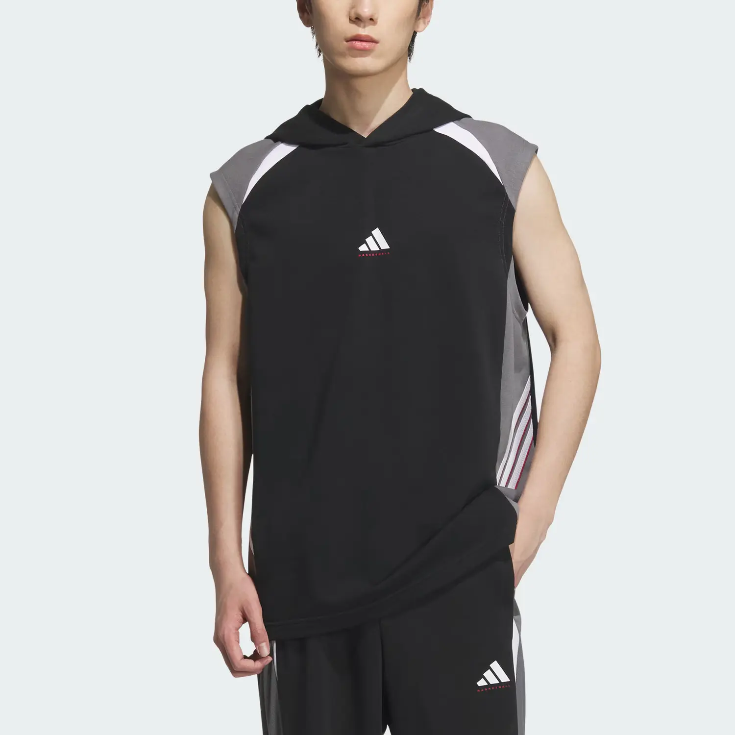 Баскетбольный топ мужской Adidas, черный/серый — фото 2