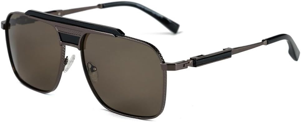 

Стильные мужские солнцезащитные очки в квадратной металлической оправе с поляризацией, для путешествий на открытом воздухе, уличного стиля, вождения, с защитой от УФ-излучения PRSTNN, Coffee Tea