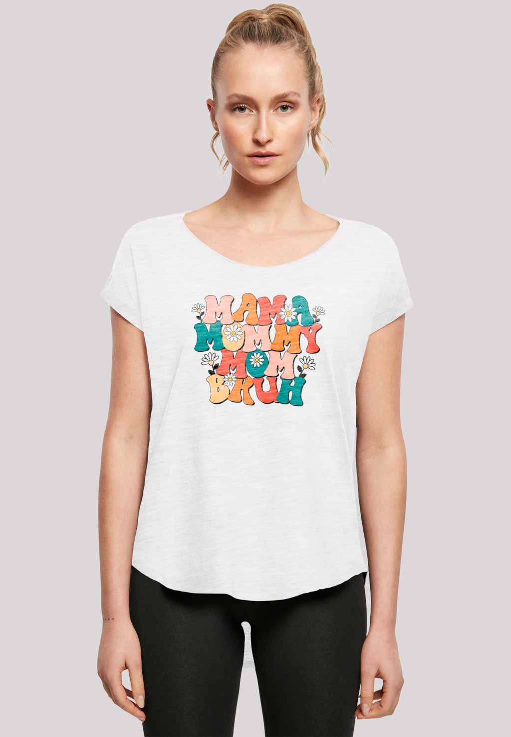 

Футболка с принтом MOTHERS DAY FLORAL ACCENT MOM LIFE F4NT4STIC, белый