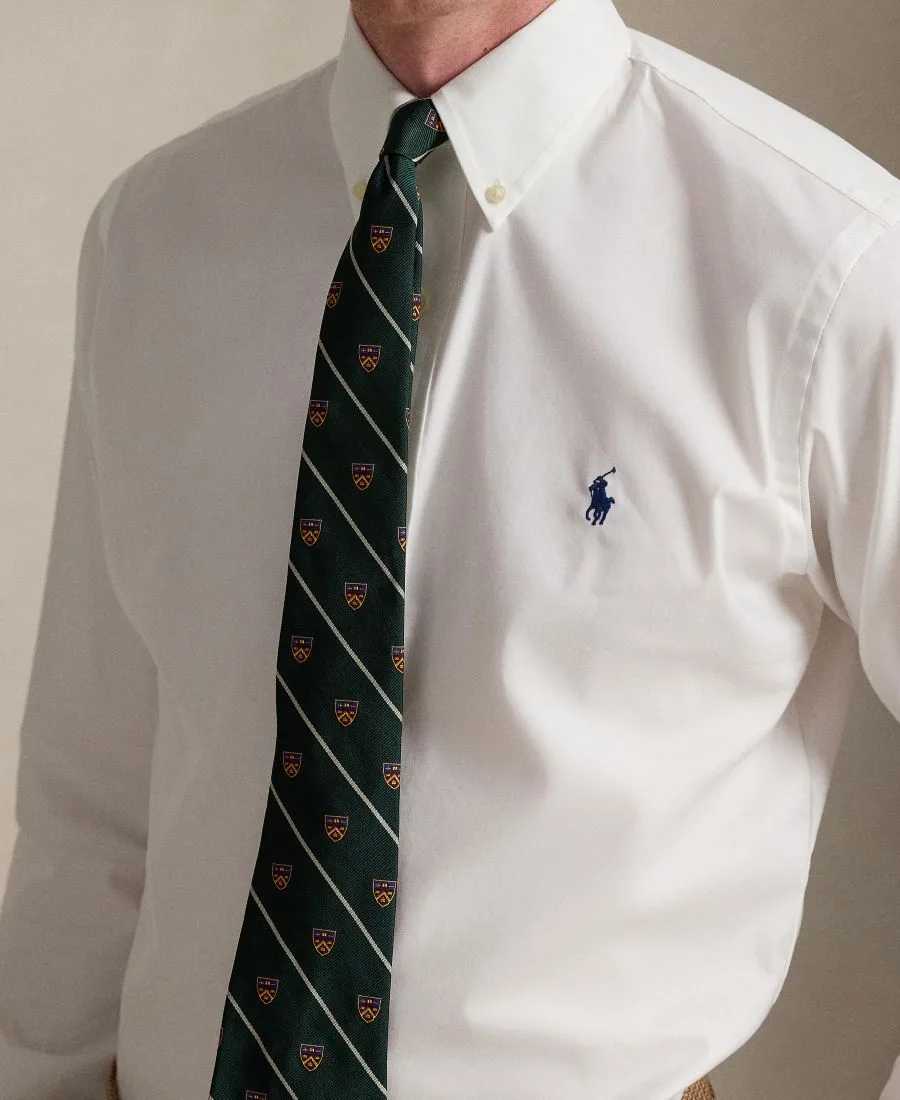 Мужская классическая рубашка из высококачественной саржи Polo Ralph Lauren, белый — фото 2