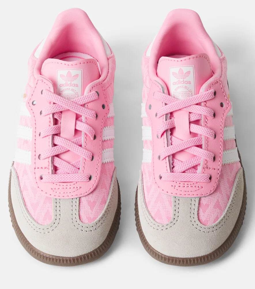 Кожаные кроссовки Samba OG Adidas Originals Kids, розовый — фото 4