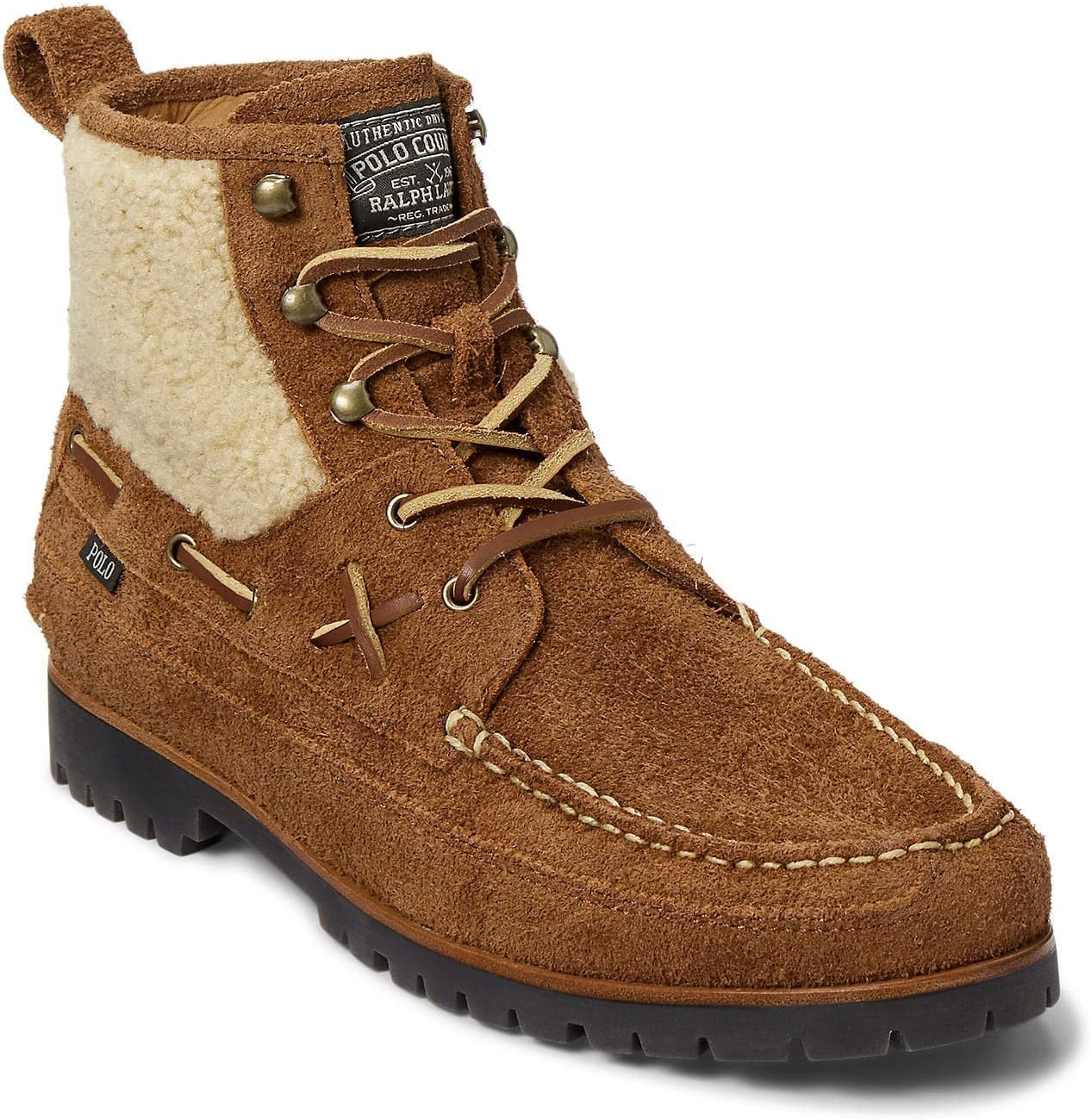 

Мужские ботинки POLO RALPH LAUREN Ranger Mid из замши с искусственным мехом, Teak/Natural Sherpa