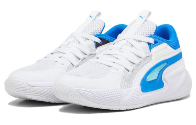 Футболка Court Rider Chaos 'Ash Grey Team Aqua' PUMA, бело-голубая — фото 3