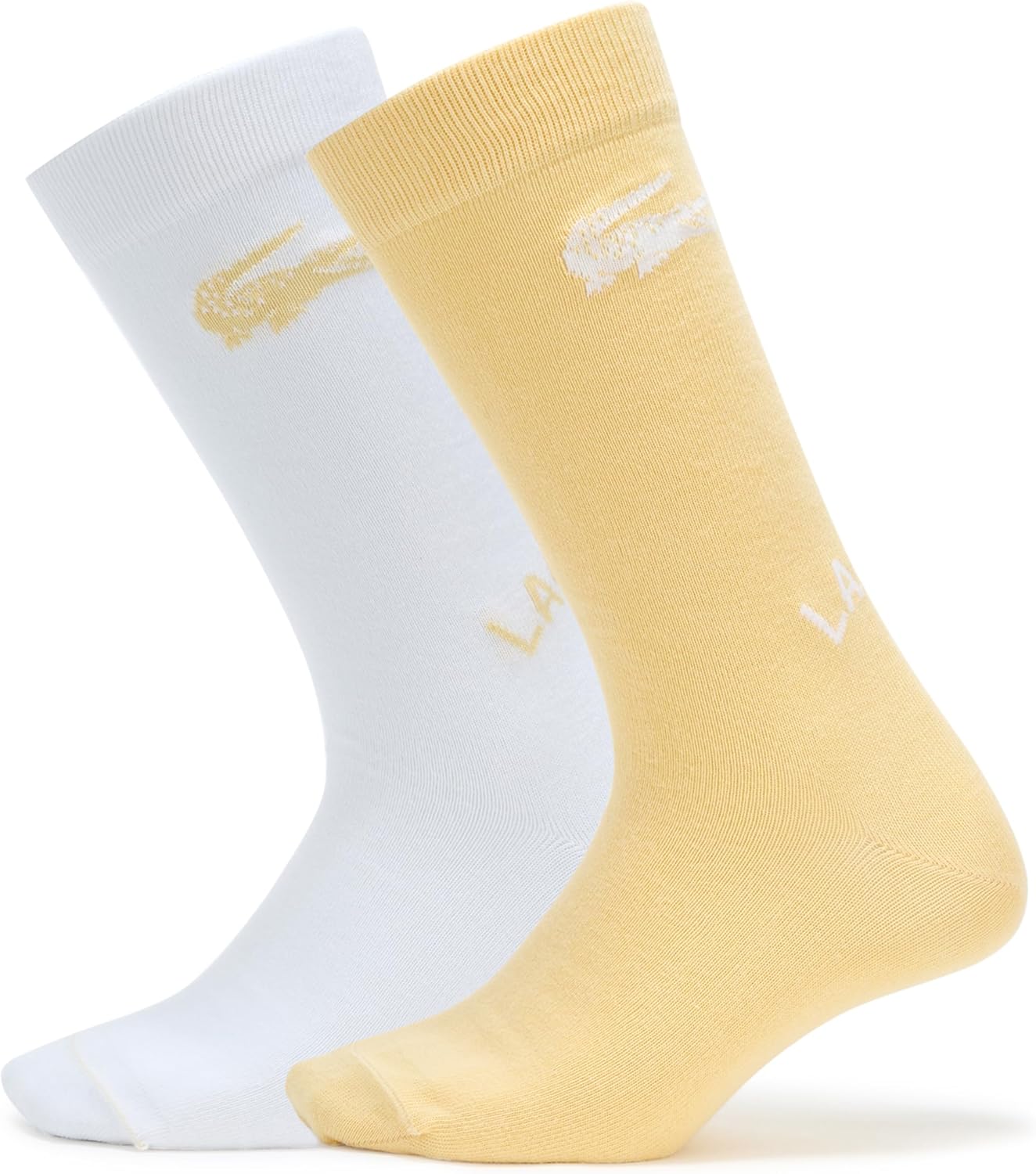 Носки Lacoste унисекс, 3 пары, Желто-Белые