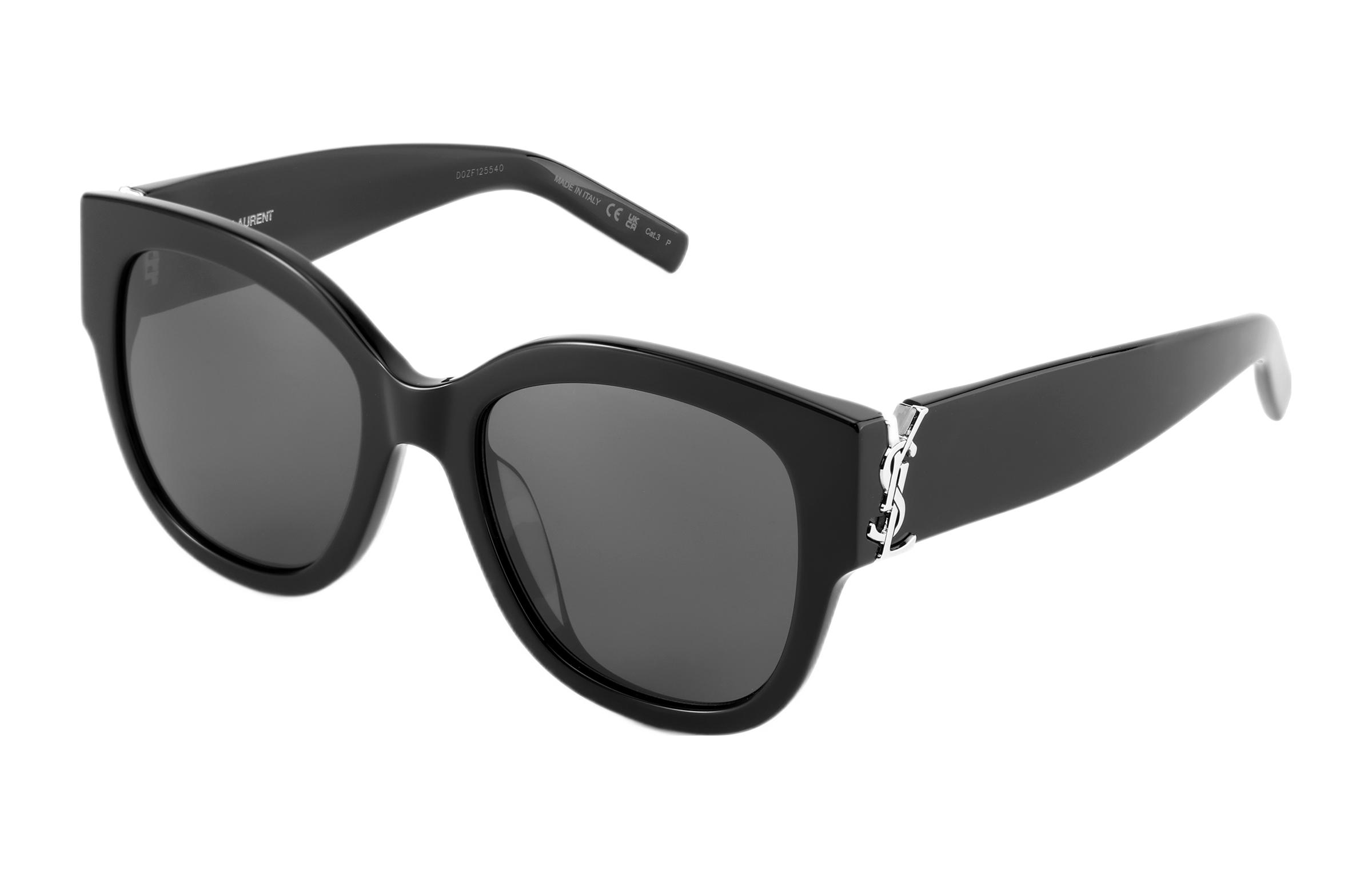 SAINT LAURENT Солнцезащитные очки с круглой оправой и логотипом, Black — фото 3