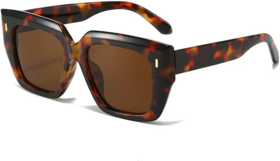 

Большие солнцезащитные очки для женщин с градиентными заклепками, мужские с защитой от УФ-излучения UV400, для занятий спортом на открытом воздухе, бега и путешествий generic, Leopard Tea