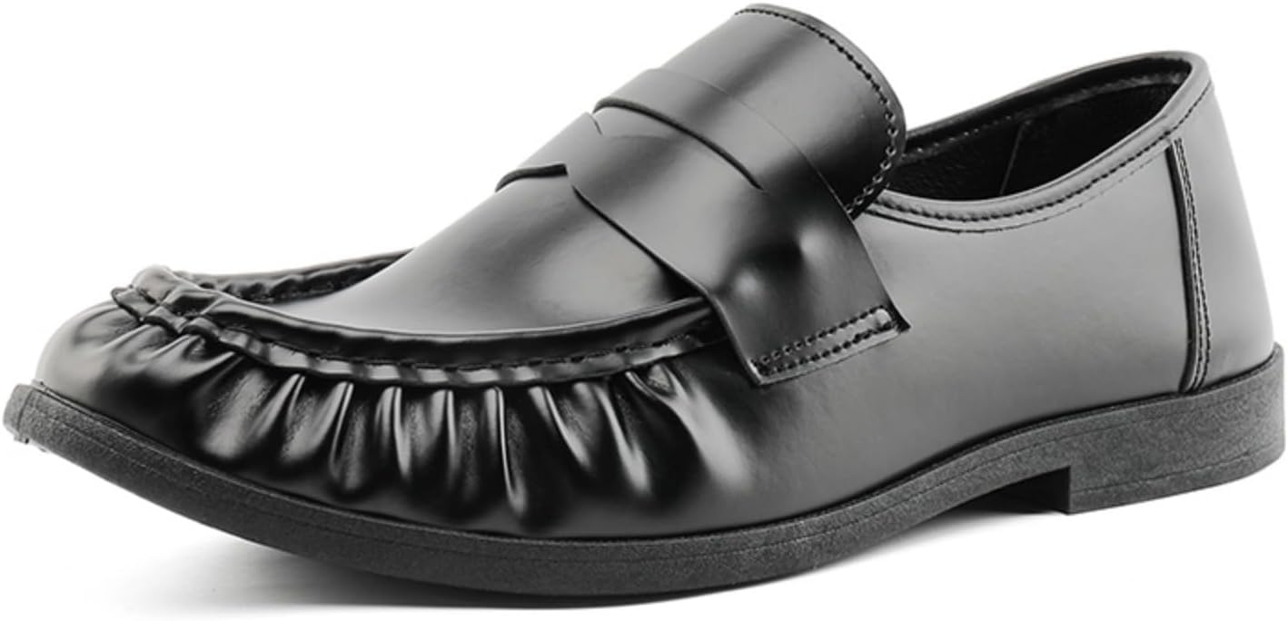 

Мужские кожаные лоферы-слипоны с отделкой под пенни, легкие и удобные, дышащие, для делового повседневного стиля, офиса, поездок, прогулок, вождения, свиданий, вечеринок; классические черно-белые туфли Yrzhgdl