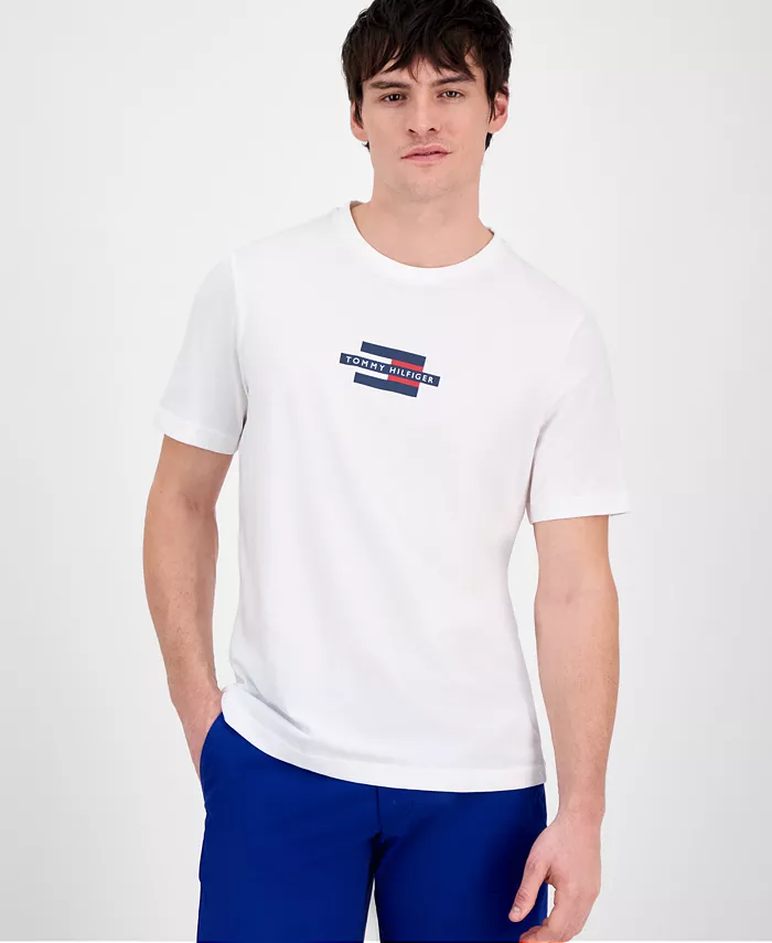

Мужская футболка с логотипом Flag Logo Box Tommy Hilfiger, белый