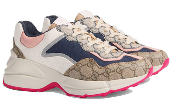 Кроссовки gg rhyton 'beige white pink' Gucci, коричневый — фото 3