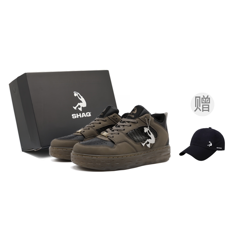 

SHAQ Скользоустойчивые амортизирующие низкие скейтерские кроссовки мужские коричневые - тёмно-коричневые [Коробка], цвет Dark Brown[Box]