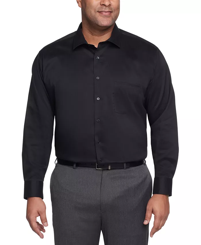 

Рубашка однотонная для высоких мужчин, ультра-несминаемая Van Heusen, черный
