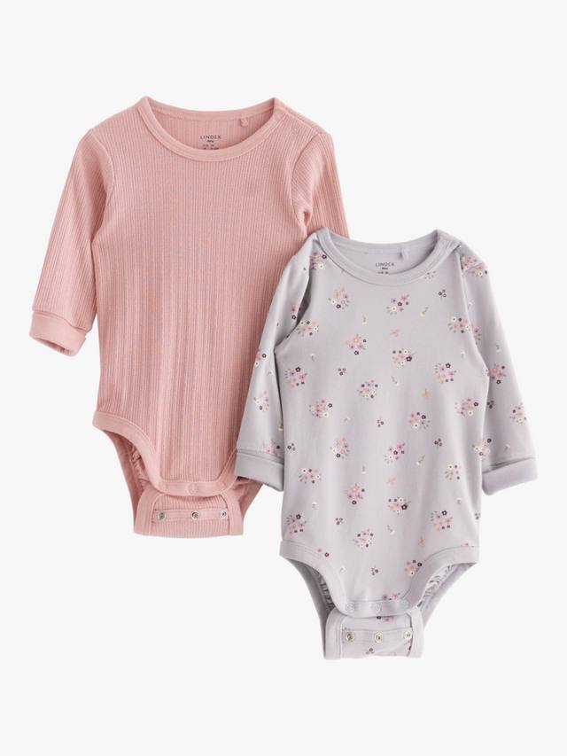 

Детское боди с длинным рукавом Lindex, цвет Pink/Lilac