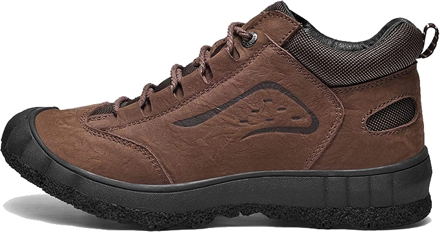 

Мужские теплые ботинки для походов Yiozoi до щиколотки, осень и зима, прочная обувь для прогулок, шнуровка, повседневная уличная комфортная обувь, мужские повседневные снежные ботинки, коричневый