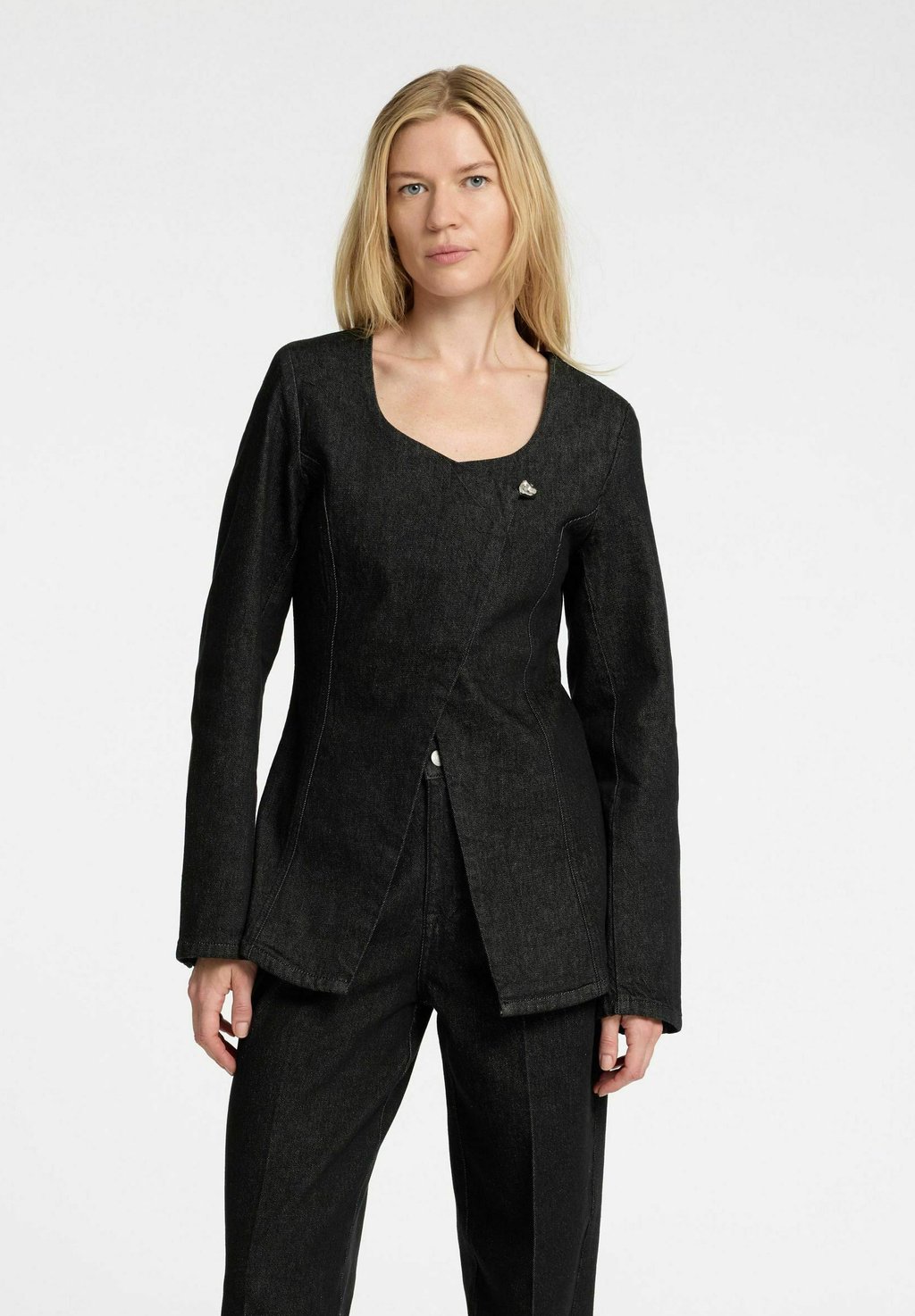

Блейзер Denim jacket Selected Femme, цвет Black Denim